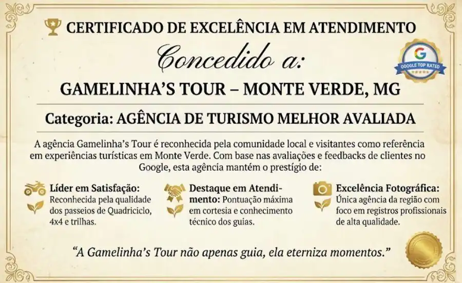 Certificado de excelência Gamelinhas Tour
